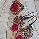 Phoenix Bird Feather earrings with rubies. Earrings. SELENA. My Livemaster. Фото №4