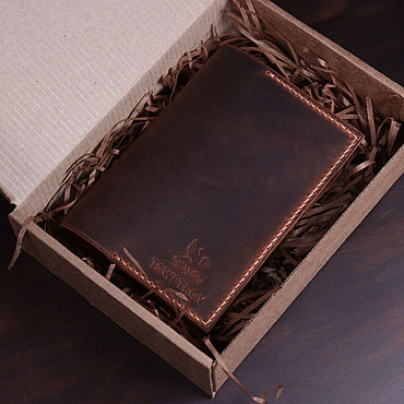 Сумки ручной работы. Ярмарка Мастеров - ручная работа Обложка для Паспорта Crazy Horse Chocolate. Handmade.