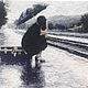  Вышитая картина Девушка на вокзале, Картины, Екатеринбург,  Фото №1