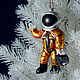 Елочная игрушка Новогодняя фарфоровая елочная игрушка Космонавт. Елочные игрушки. Christmas Art. Ярмарка Мастеров.  Фото №6