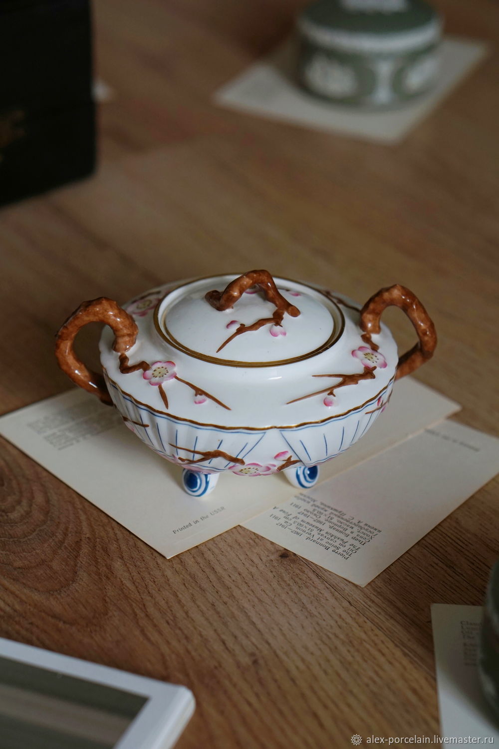 Винтаж: Старинная почти 150лет сахарница Сакура Wedgwood Веджвуд Фарфор Англия, Кухонная утварь винтажная, Москва,  Фото №1