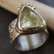 Украшения handmade. Livemaster - original item Silver ring with natural stone, silver ring with beryl. Handmade.
