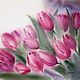 Painting pink tulips bouquet of flowers in the interior Provence Moscow St. Petersburg, Pictures, Moscow,  Фото №1