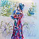 Boho mom, illustration on paper, watercolor painting. Pictures. illustravel. Online shopping on My Livemaster.  Фото №2