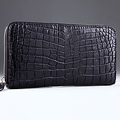 Сумки и аксессуары handmade. Livemaster - original item Cosmetic bag with crocodile leather one zipper IMA0101B4. Handmade.