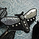 Брошь из кожи: бабочка, космический бражник "Deadstars Moth". Брошь-булавка. MetallHaut ◦ Hell Hanf. Ярмарка Мастеров.  Фото №6