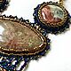 Order  ' Secret desires' embroidery with beads with jasper. Author's handmade jewelry (Mirabel). Livemaster. . Necklace Фото №3