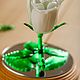 Белая роза на зеркальном постамента из дерева. Элементы интерьера. ART| Glass&wood. Ярмарка Мастеров.  Фото №5