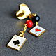 Серьги "Poker game". Серьги-пусеты. mavi. Ярмарка Мастеров.  Фото №10