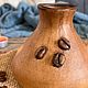 Турка из белой глины с кофейными зернами. Джазве для кофе. Турки. Гончарная студия Орловых (gonchar-master) (gonchar-master). Ярмарка Мастеров.  Фото №4
