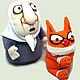 You cast out devils? Soft toys Babka and the cat by Vasya Lozhkin, Stuffed Toys, Moscow,  Фото №1