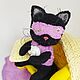 Черный котенок в кресле. Валяная игрушка кошка Войлочная игрушка кот. Войлочная игрушка. Лёлики Валяные игрушки Ольги Деркунской. Ярмарка Мастеров.  Фото №13