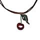 Leather pendant 'Cherry note'. Pendants. leather fantasies. My Livemaster. Фото №4