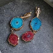 Украшения handmade. Livemaster - original item Gold-plated earrings with druze 