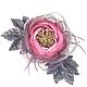 Order Garden Dusky Rose. Brooch-hair clip flower is made of fabric and genuine leather. ms. Decorator. Livemaster. . Brooches Фото №3
