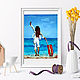 Oil painting 'Girl by the sea with a suitcase'. Pictures. Lana Zaitceva. My Livemaster. Фото №5