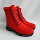 Order Felted shoes with a running sole red. Zhanna. Livemaster. . Boots Фото №3
