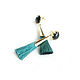 Order Emerald Onyx Brush Earrings, Silk Brush Earrings. Irina Moro. Livemaster. . Tassel earrings Фото №3