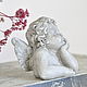 Задумчивый ангел мини, настольная статуэтка из бетона винтажный стиль. Статуэтки. A Z O V   G A R D E N. Ярмарка Мастеров.  Фото №5