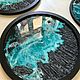 Часы из эпоксидной смолы море со скалами. Часы классические. ART DECO. Интернет-магазин Ярмарка Мастеров.  Фото №2