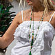 Rio beads with malachite Beads long 108 beads beads with brush. Necklace. Mala by Jemma. Online shopping on My Livemaster.  Фото №2