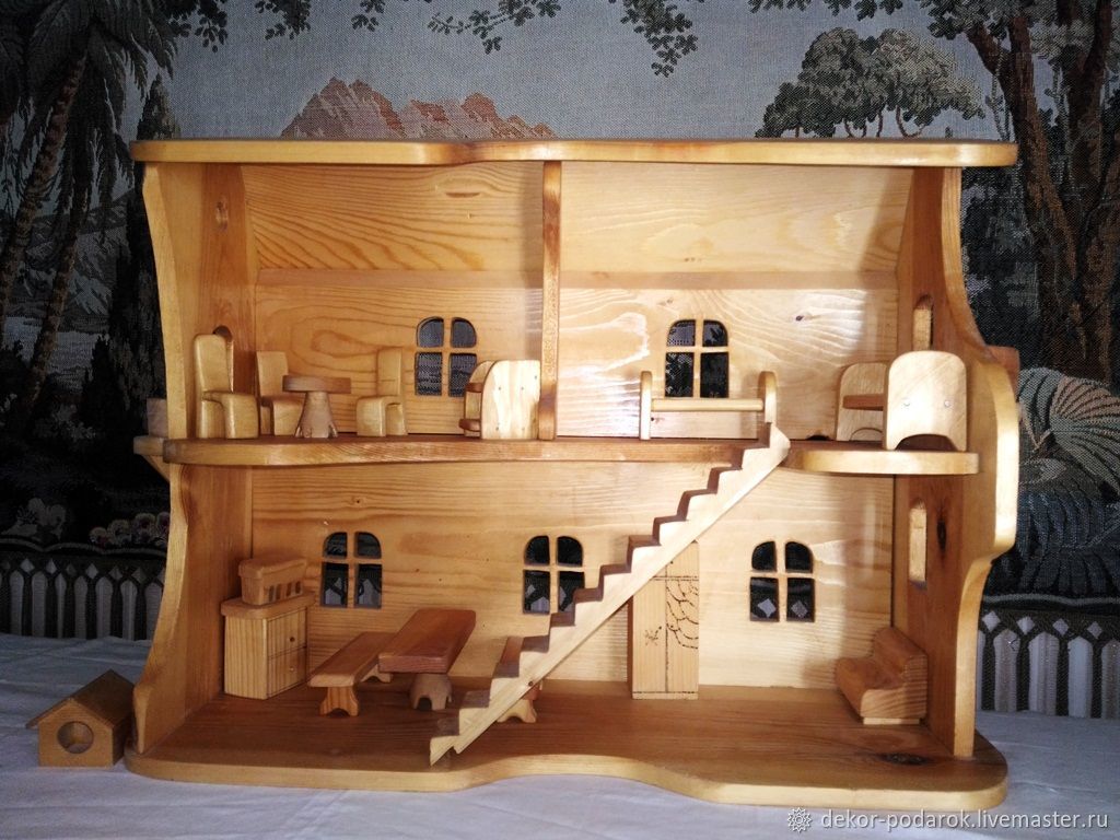 Деревянная мебель для домика кукол