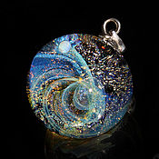 Украшения handmade. Livemaster - original item Pendant ball galaxy Turns of time. Lampwork Glass Universe Space. Handmade.