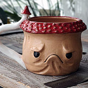 Посуда handmade. Livemaster - original item Mugs and cups: Large mug mushroom fly agaric angry. Handmade.