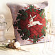 Order Pillowcase tapestry Decorative Bunny runner. Knitted cozy. Livemaster. . Pillowcases Фото №3