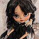 Кукла блайз Wednesday Addams на заказ с натуральными волосами, Кукла Кастом, Санкт-Петербург,  Фото №1