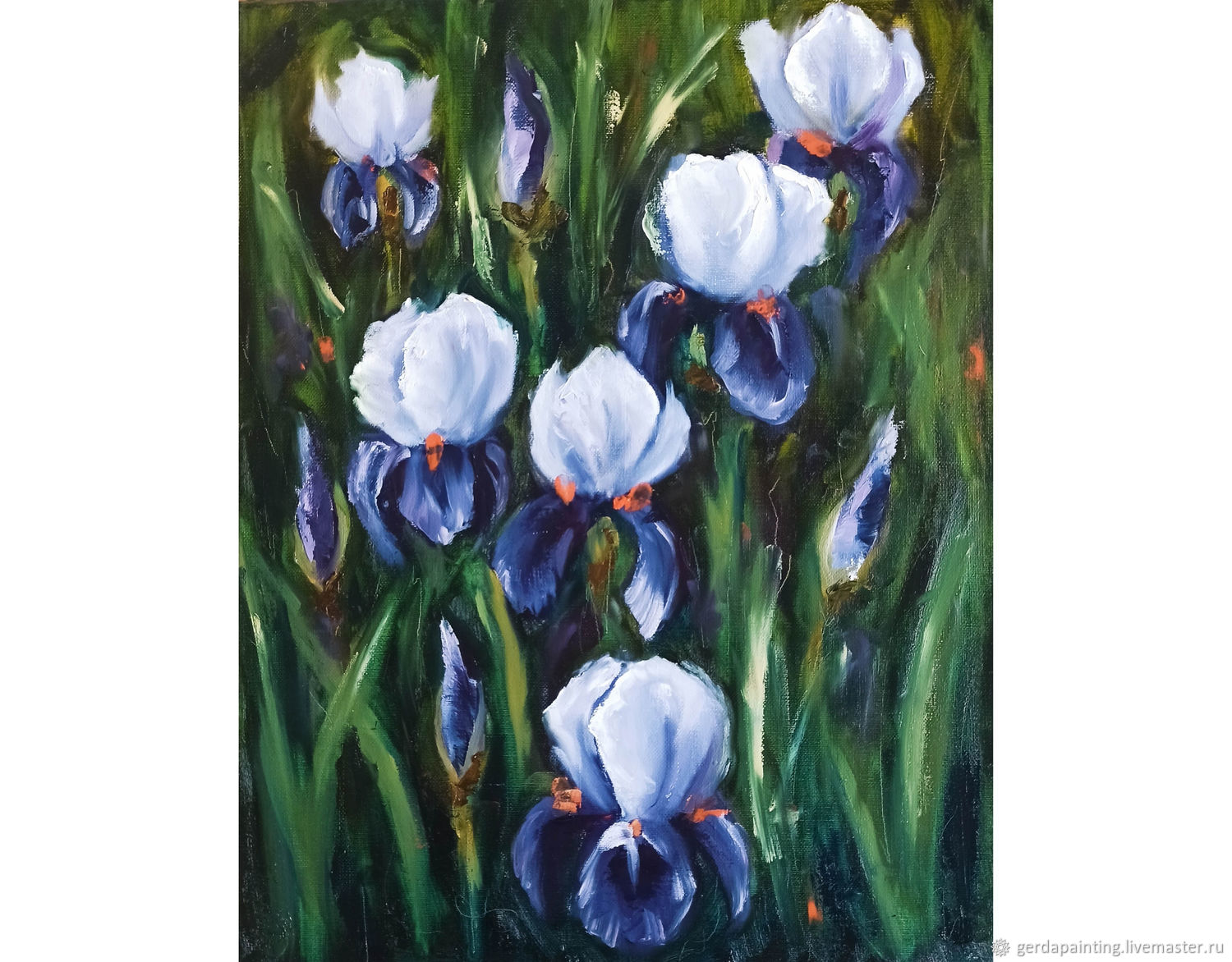 Painting flowers in oil Irises, Pictures, Moscow,  Фото №1