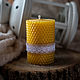 Candle 'Honey' large 8 cm. Candles. merlin-hat (Merlin-hat). Online shopping on My Livemaster.  Фото №2
