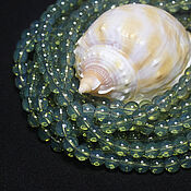 Материалы для творчества handmade. Livemaster - original item Beads 33 pcs round 6 mm Gray-olive opal. Handmade.