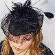 Evening hat with veil with flies and veil with rhinestones Tamara, Sombreros de la boda, Novosibirsk,  Фото №1