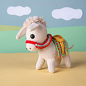 Куклы и игрушки handmade. Livemaster - original item Donkey knitted Cypress with a blanket, saddle and bridle interior toy. Handmade.