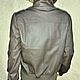 Винтаж: Серая кожаная куртка унисекс Okay, Германия, 46 размер. Куртки винтажные. Vintazh_Vip_Stock. Ярмарка Мастеров.  Фото №4