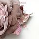 FABRIC FLOWERS. Chiffon rose brooch.' Milk berry chocolate'. Brooches. fioridellavita. Online shopping on My Livemaster.  Фото №2