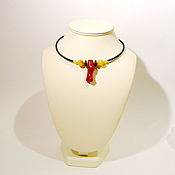 Украшения handmade. Livemaster - original item Necklace made of amber and coral N-105. Handmade.