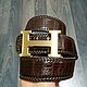 Order Belt made of genuine crocodile leather, in dark brown color!. SHOES&BAGS. Livemaster. . Straps Фото №3