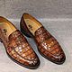 Men's loafers, crocodile leather, brown. Loafers. SHOES&BAGS. Online shopping on My Livemaster.  Фото №2