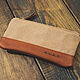 Cosmetic bag mini leather and canvas. Beauticians. G.L.A.D.. My Livemaster. Фото №6