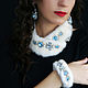 Fur collar, bracelet and earrings 'Morozko' with mink fur, Jewelry Sets, St. Petersburg,  Фото №1