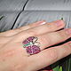 Кольцо "Рубиновая бабочка" из серебра с натуральными камнями. Кольца. РОСКОШЬ СЕРЕБРА. Ярмарка Мастеров.  Фото №4