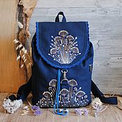 Текстильный рюкзак с вышивкой  "Белочка"