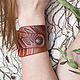 Orange Brown Leather Cuff Bracelet, Cuff bracelet, Ivanovo,  Фото №1