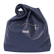 Сумки и аксессуары handmade. Livemaster - original item Blue Bag Leather Shoulder Bag Bag Package T-shirt String Bag Shopper. Handmade.