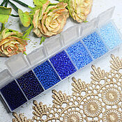 Материалы для творчества handmade. Livemaster - original item Set of Czech beads Blue Preciosa 70 g. Handmade.