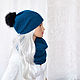 Knitted hat women's Snood set ' on the Crest of the Wave'. Headwear Sets. Natalie Wool -Art. Online shopping on My Livemaster.  Фото №2