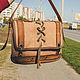 Messenger bag with carabiners made of leather and canvas. Messenger Bag. G.L.A.D.. My Livemaster. Фото №6