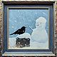 Картина с птицей: "Очарованный дрозд" Зимний пейзаж. Картины. Картины Лары Керан. Ярмарка Мастеров.  Фото №6